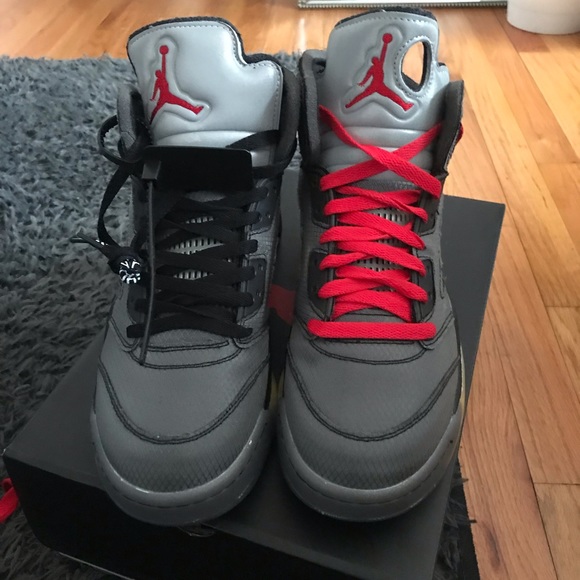 off white jordan 5 red laces